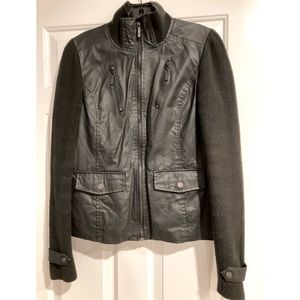 Tommy Hilfiger Faux Leather Knitted Jacket Coat Size M women